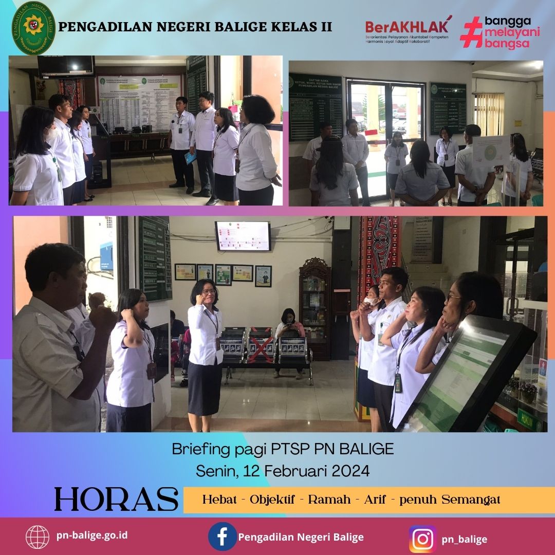 BRIEFING PAGI PTSP PENGADILAN NEGERI BALIGE BRIEFING PAGI PTSP PENGADILAN NEGERI BALIGE